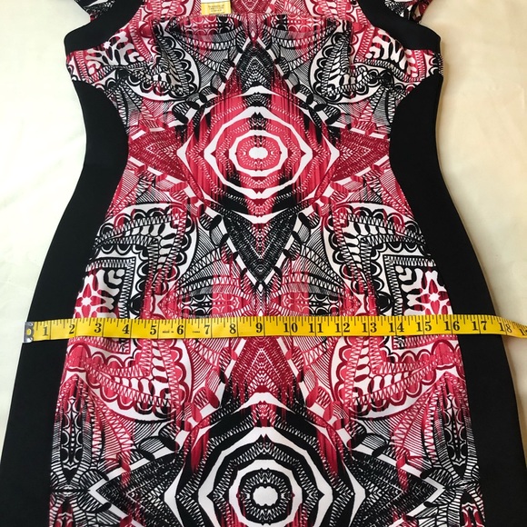 Maggy London African Stencil Scuba Sheath Dress SZ 8 Spandex Party Dress NWT - Picture 13 of 13